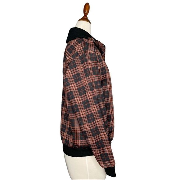 Vintage Sutter Place Red Tartan Plaid Button Front Light Jacket Pullover Medium - Picture 7 of 10